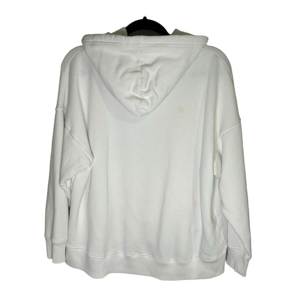Aerie Womens White Oversized Hoodie Sweatshirt Medium Pocket Hooded - Picture 2 of 5